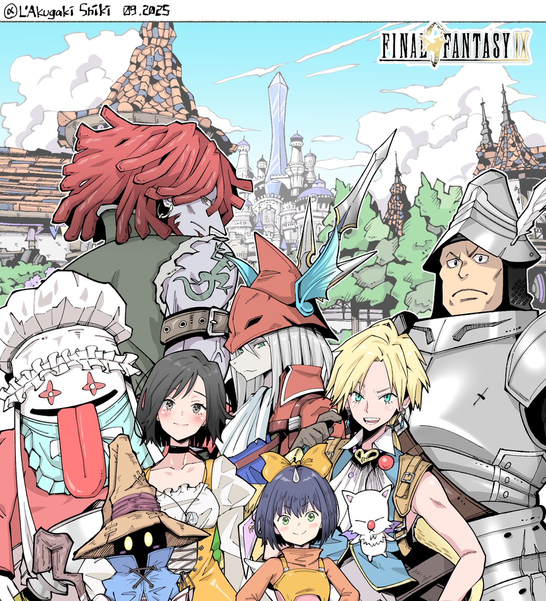 ガーネット・ティル・アレクサンドロス17世 「FINAL FANTASY IX Main PT Member」|楽画鬼shikiのイラスト