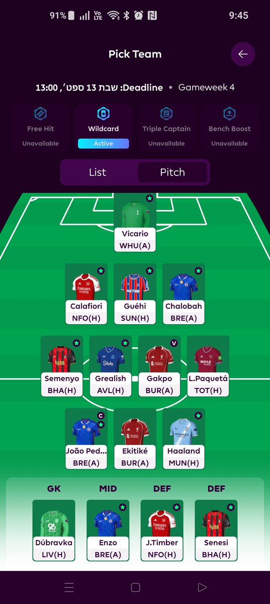 RoyAzikri's tweet image. ווילדקארד בלי סלאח אבל עם ספסל שנותן הרבה אופציות ו-0.6 בבנק