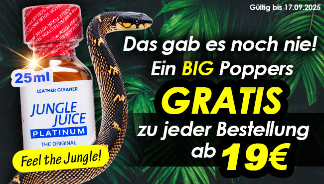 Ab einem Einkaufswert von nur 19 EUR legen wir dir ein BIG Poppers GRATIS dazu! 

🐍 Poppers-Shop.de 🐍

#poppersshop #junglejuice #feelthejungle #gratis #poppers