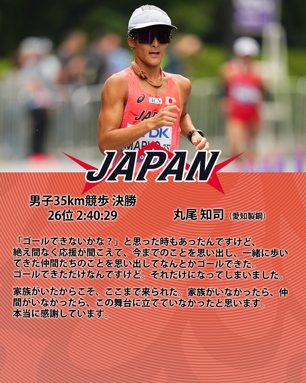日本選手権　プロモ　優勝 東京2025世界陸上】日本代表選手のプロフィールを紹介！男子20km
