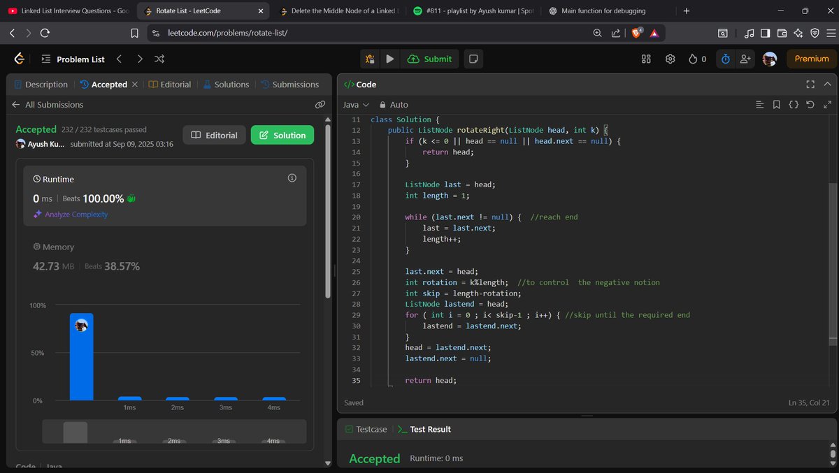 AyushKumar_811's tweet image. Day 2 : Solved a hard and couple medium questions on leetcode (linked list) and learnt about Spring Core #300daysofcode #buildinpublic
will try to stay consistent in posting .....
