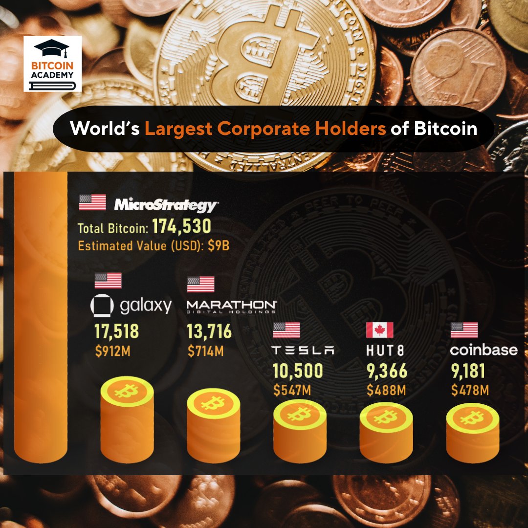 bitcoinacade's tweet photo. 💡 Did you know?
Some of the biggest companies in the world—from Tesla to MicroStrategy—hold billions of dollars in Bitcoin. 🔥 The earlier you learn, the better you position yourself for tomorrow’s opportunities.👉 Don’t just scroll. Learn, apply, and grow with Bitcoin Academy. https://t.co/WYKwZ2dvxE