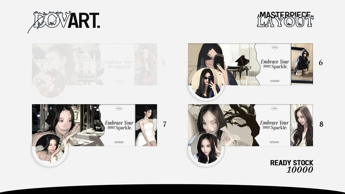 douvart's tweet photo. any interaction would be appreciated!      

still avail masterpiece ready stock layout, new photos. 10k/each, free replacement text. buy 4 get 1 free. please dm directly to order it.

winter minju ningning miyeon carmen jennie asa yuha.

#zonauang https://t.co/iegQLTP0FK