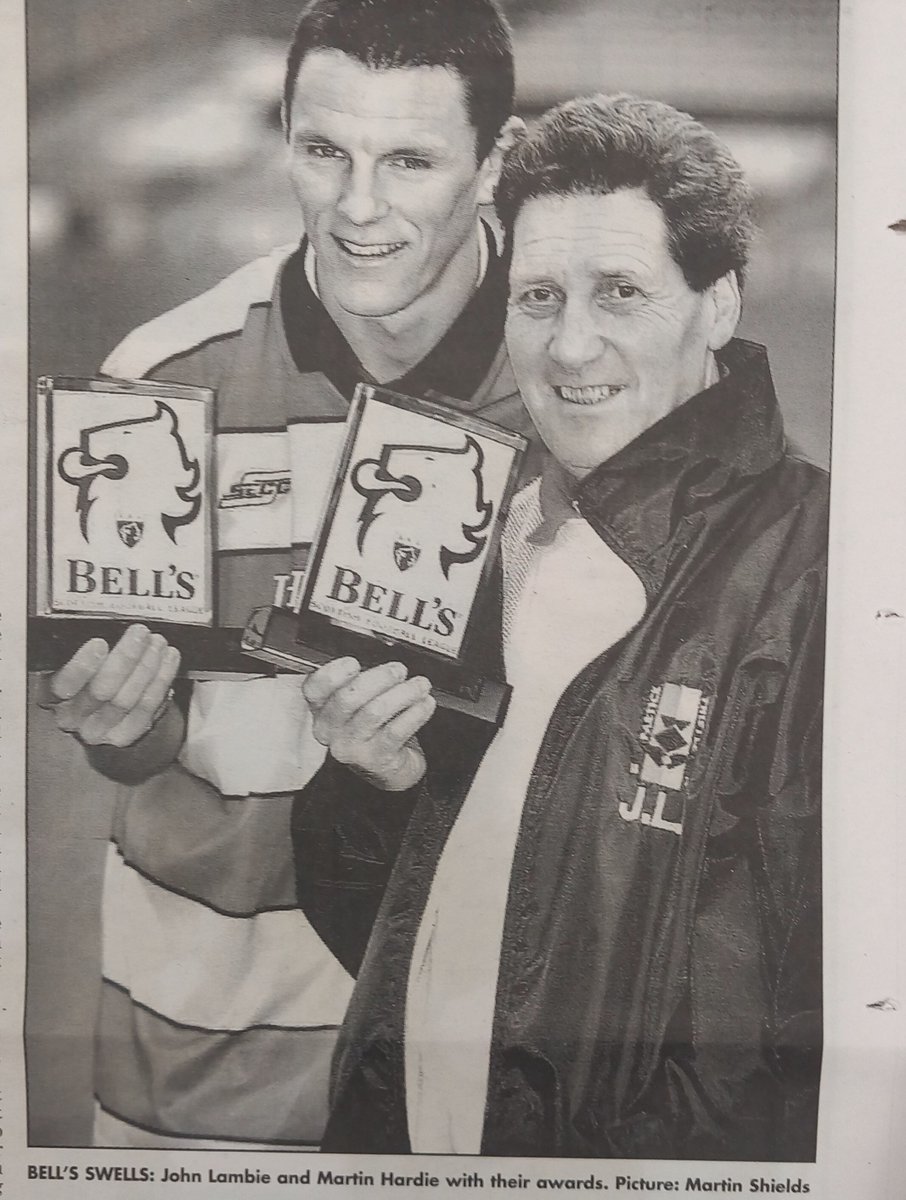 Award time for Martin Hardie and John Lambie. Hardie was a big favourite of Thistle fans. <a href="/stuthejag/">stuthejag</a> <a href="/davstu11/">Scotland Forever! Football Magazine</a> <a href="/TommyTaylorPTFC/">Tommy Taylor</a>