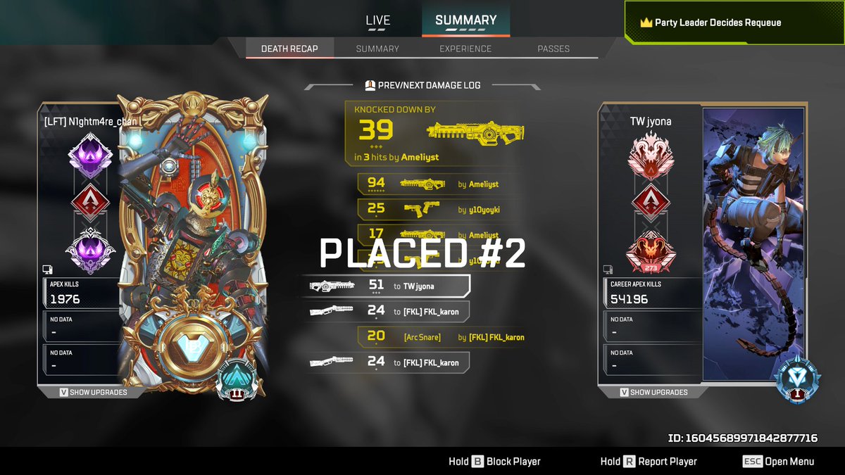 久しぶりに日本鯖でフルパダイヤやってたら、ALGSで通訳やったチームの選手にシバかれました