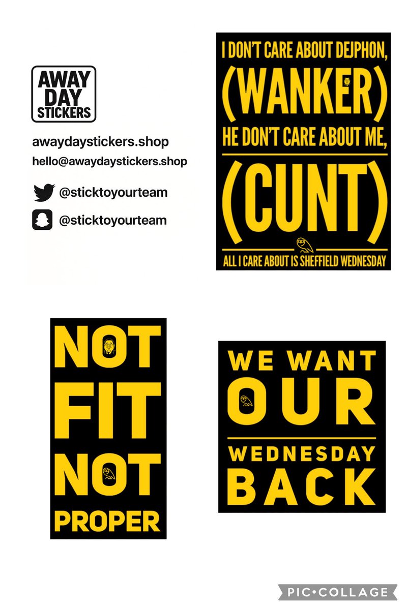 Black &amp; Gold mixed sticker pack now on the site 

awaydaystickers.shop

20 stickers for £5 

Use code DCOUT for free delivery 📦 

#swfc