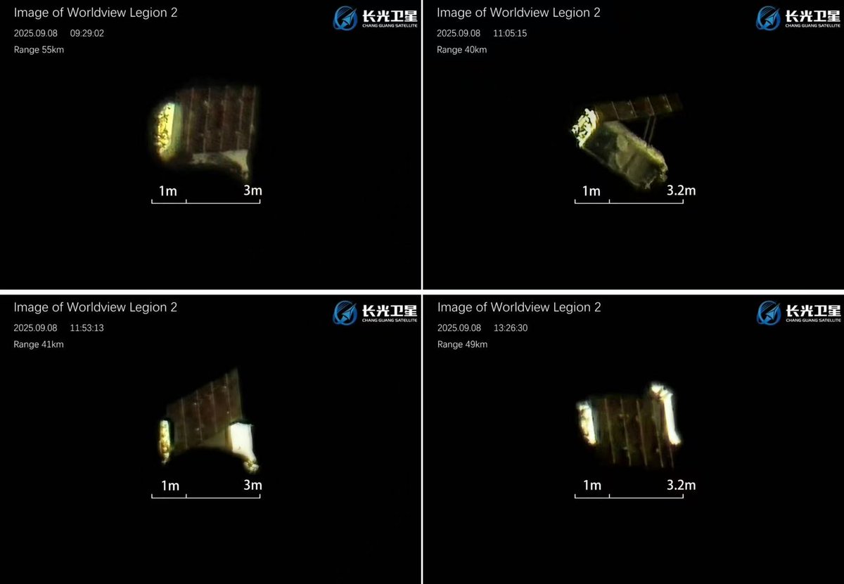 starmil_admin's tweet photo. Photos of a Worldview Legion 2 satellite taken by a Jilin-1 https://t.co/GhYOWRLhTo