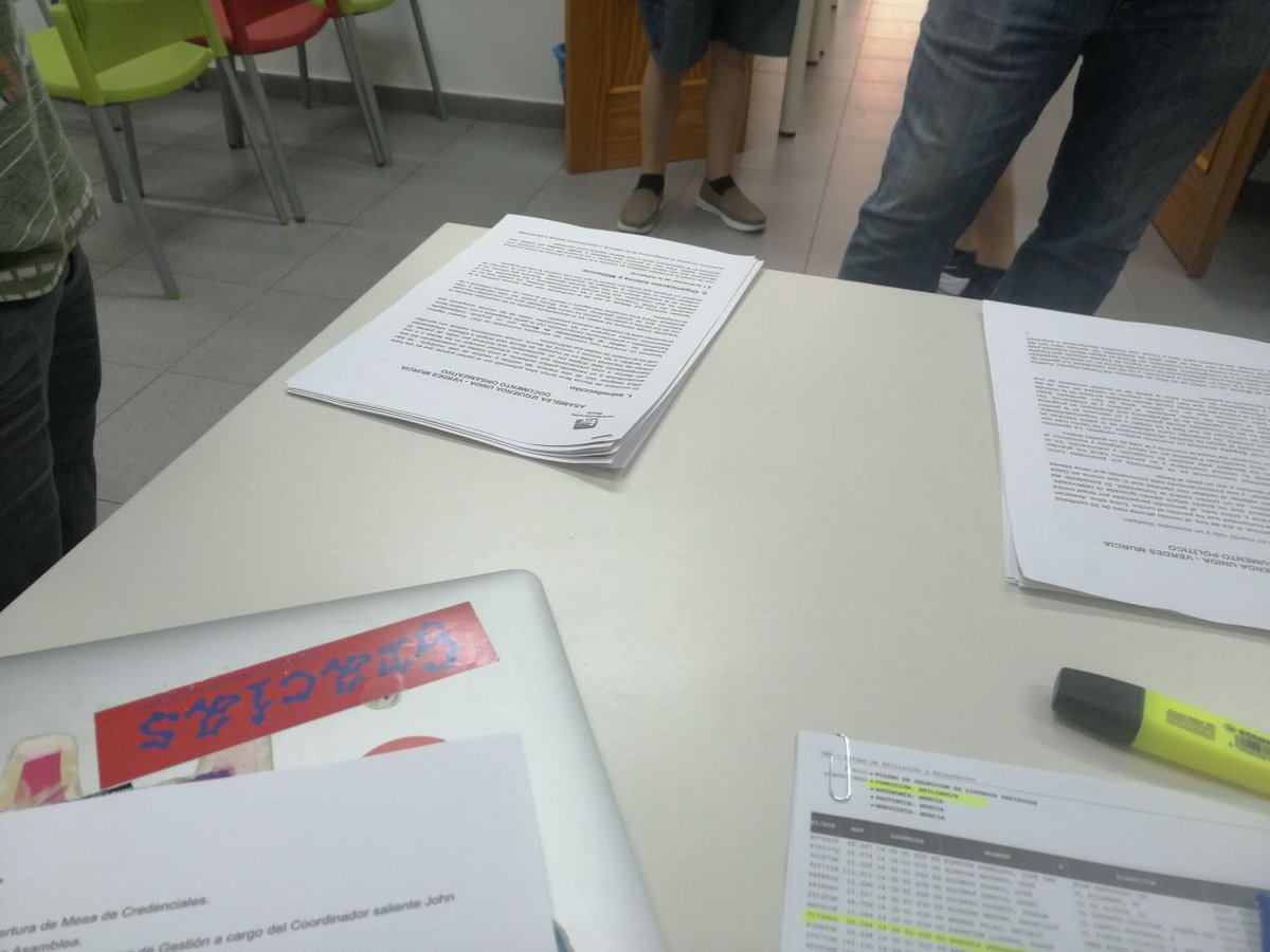 Todo preparado para la Asamblea 13 Sep!!!! Abierta la Mesa de Credenciales!!