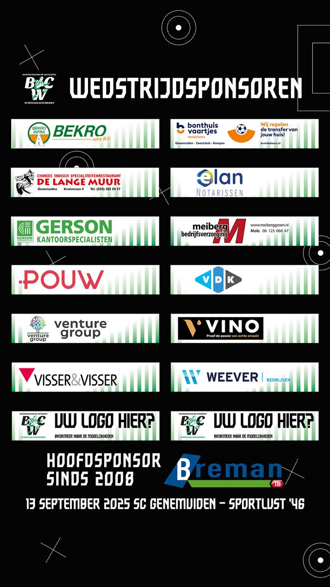 𝗠𝗔𝗧𝗖𝗛𝗗𝗔𝗬! 💪🏼
SC GENEMUIDEN - SPORTLUST'46
🏟 Sportpark De Wetering, 14:30

#3eDivisieA #clubmetextradimensie