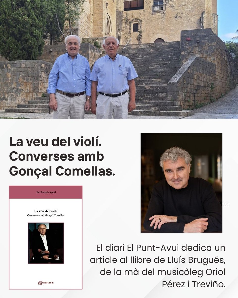 📰 Article d'Oriol Pérez i Treviño a El Punt-Avui 👉 elpuntavui.cat/cultura/articl…

La veu del violí. Converses amb Gonçal Comellas, de Lluís Brugués 👉 dinsic.com/ca/publicacion…