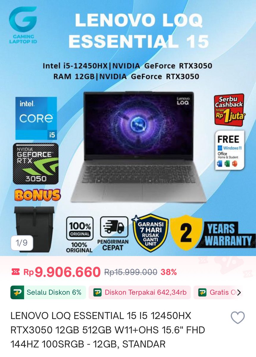 mohfirmansyah's tweet photo. @rasjawa Kang, nanya lagi 😁

Soalnya nanya 2 toko (Gaming Laptop ID sama Lenovo official), model yg tadi udah gak ada lagi 😅

Kedua toko nyaranin model LOQ yg RTX3050. Mending ambil salah satu model di bawah ini, atau klo cari di bawahnya lg ada minimum pake graphics card yg apa gitu? https://t.co/vlhjI0i0IZ