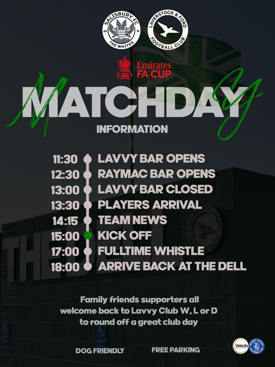 MATCHDAY INFORMATION | ⚽️

Get down for a pre match beer &amp; see the lads to wish them well 👊🏼💚🤍

Up the Bulldogs 💚🤍