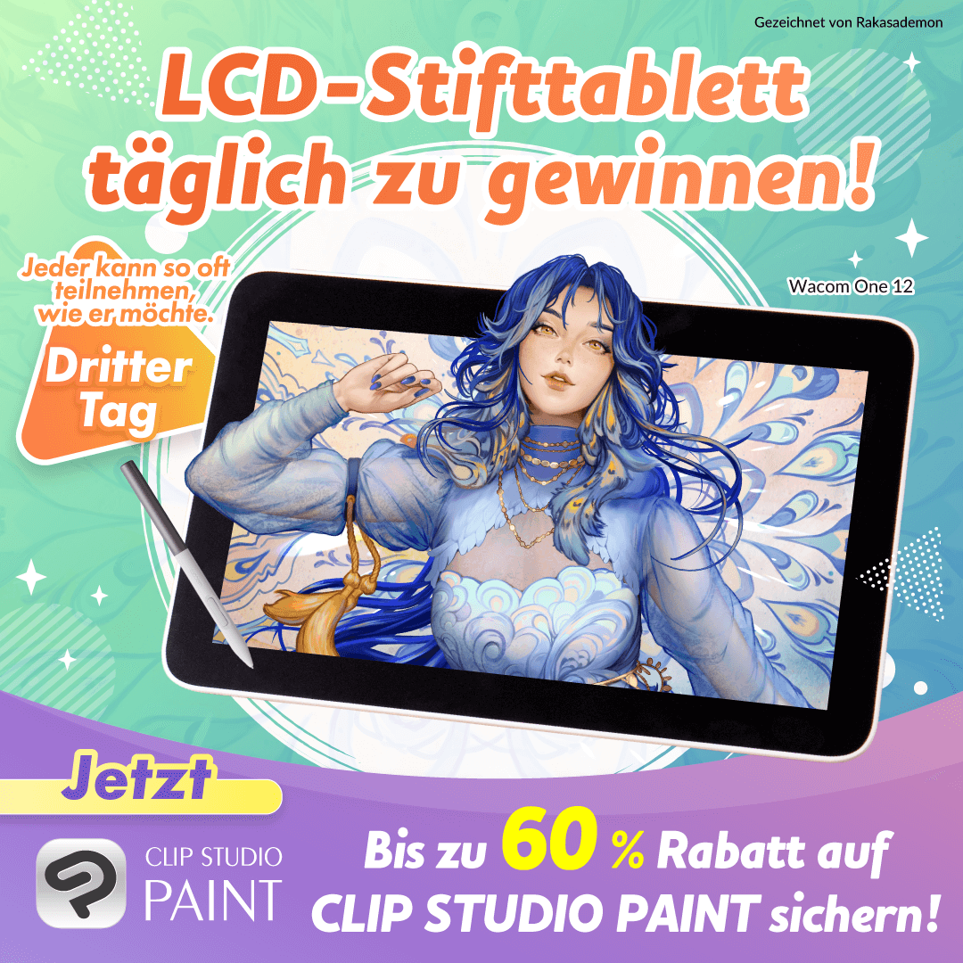 ✨LCD-Tablet Verlosung✨

Heute ist Tag 3! Jeden Tag ein LCD-Tablet gewinnen

Jeden Tag wird ein LCD-Tablet verschenkt!
Folge &amp; reposte diesen Beitrag. Jeder kann mehrmals mitmachen!
Bis 17.09, 10:00 (MESZ)
clipstudio.net/promotion/give…
