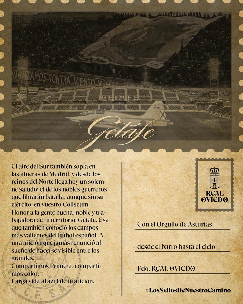 𝐶𝑜𝑚𝑝𝑎𝑟𝑡𝑖𝑚𝑜𝑠 𝑃𝑟𝑖𝑚𝑒𝑟𝑎, 𝑐𝑜𝑚𝑝𝑎𝑟𝑡𝑖𝑚𝑜𝑠 𝑐𝑜𝑙𝑜𝑟: 𝑙𝑎𝑟𝑔𝑎 𝑣𝑖𝑑𝑎 𝑎𝑙 𝑎𝑧𝑢𝑙 𝑑𝑒 𝑡𝑢 𝑎𝑓𝑖𝑐𝑖𝑜́𝑛 💙

#LosSellosDeNuestroCamino
#GetafeRealOviedo
#VamosOviedo 🔵⚪️
#DíadePartido