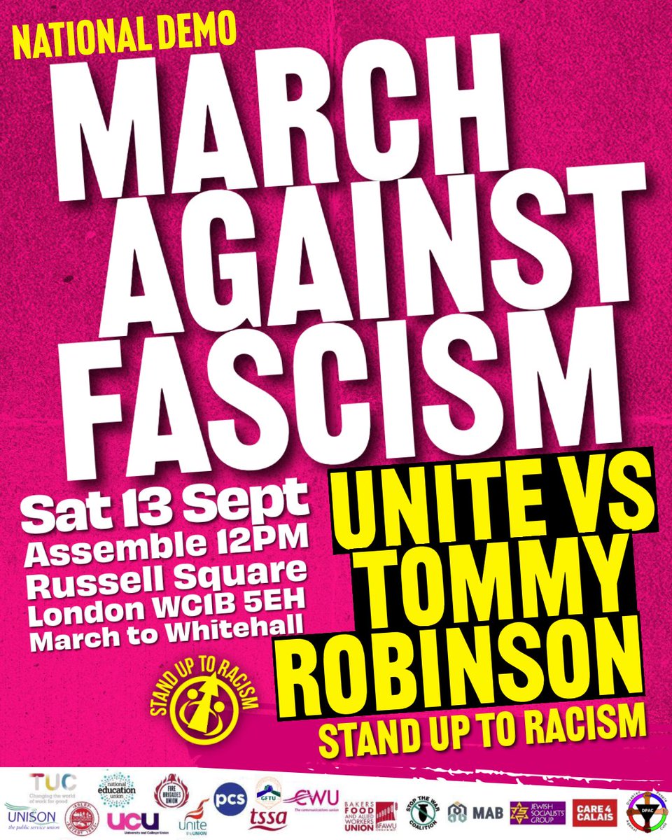 There IS a line. Either we accept free speech with all its dangers, or we admit that hate speech is violence waiting to happen.

We oppose racism, fascism and bigotry.
Stand for true British values and turn up for today's march in London opposing Tommy Robinson.