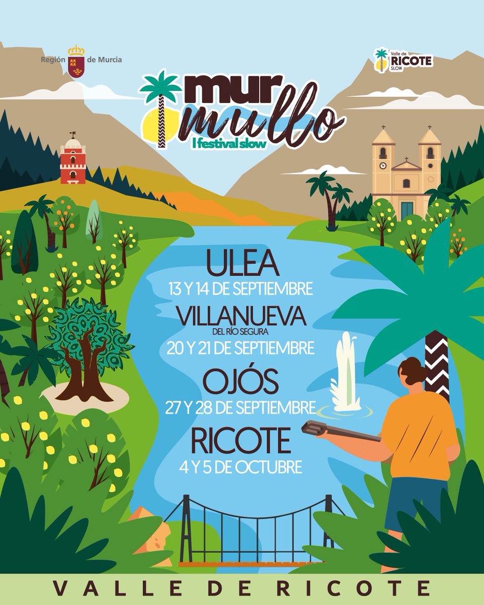 MTebarA's tweet photo. 🗓️ 1ª tanda musical en el #Murmullo: concierto de #Lewa + sesión DJ por #JorgeAndreu y #ÁlexAlonso + concierto de #CalequiYlasPanteras + sesión DJ por #MarMG + concierto de #MujeresConRaíz
📍 #Ulea, #ValleDelRicote ( #RegiónDeMurcia )
🎫 Libre –hasta completar el aforo– https://t.co/wI9A6UAq32