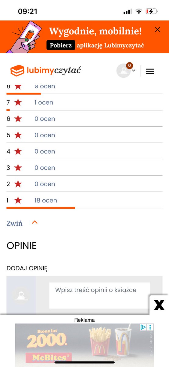 #TwitteroweKsiazkary Wysyp 1 ⭐️ dopadł i mnie. Przez miesiące pod „Bogiem Złodziei” miałam tylko jedną. Nagle mam po 18 pod 1 i 2 Tomem. Jest mi przykro bo nie byłam zamieszana w żadną drame. Nigdy nic nikomu nie zrobiłam, a jest to ewidentnie celowe zagranie. W tej sytuacji -