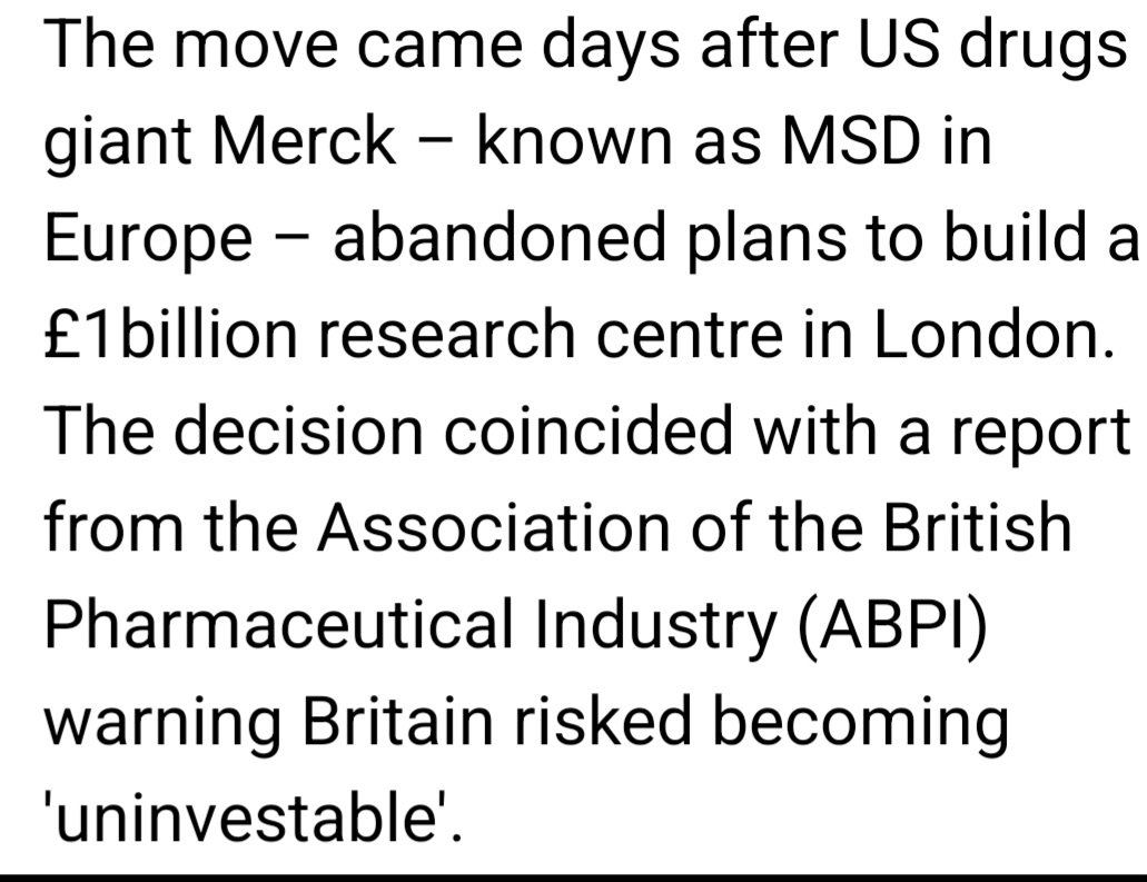 Over60Under70's tweet photo. Sorry, What's that? Growth #Labour style. #AstraZeneca pulls Β£200m investment & 1000 jobs from UK. #Merck pulls Β£1billion from planned research centre. #ABPI say UK may become #uninvestable! #Reeves/#Starmer double act is like a sick political version of Peters & Lee. https://t.co/0OdKgS2qwU