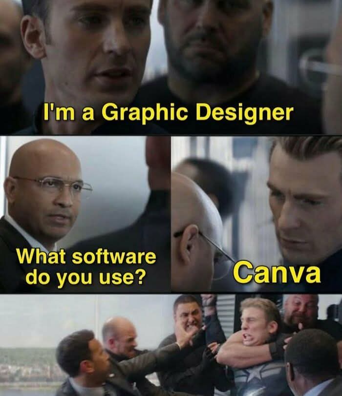 JoeC94UK_'s tweet image. This is way too true 

#GraphicDesign #Graphicsdesign #adobe #canva