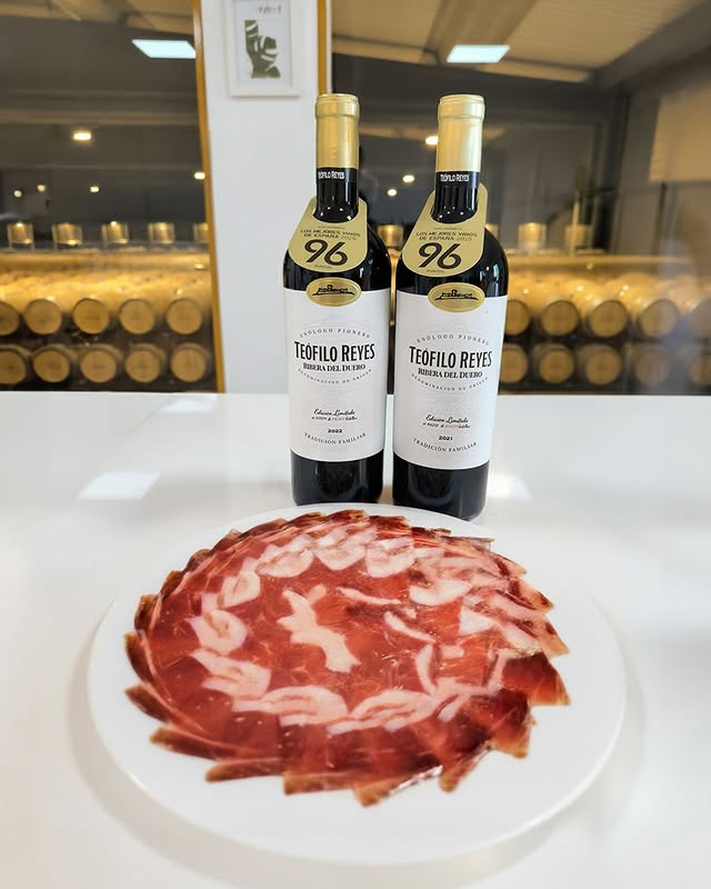 Un tinto elegante y aterciopelado, con fruta madura, cacao y vainilla: así es nuestro Teófilo Reyes 15 meses Ed. Limitada 🍷. 

El maridaje perfecto con jamón ibérico.  👌

Orgullo de la Ribera del Duero distinguido con 96 puntos en la #GuíaGourmets 2025.