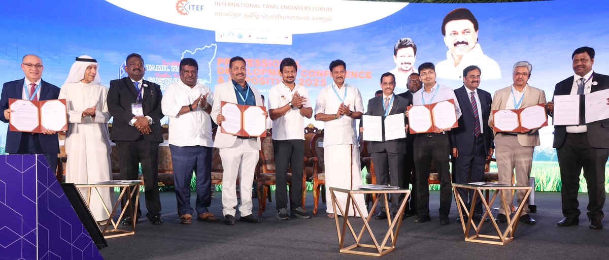 Office_of_Udhay's tweet photo. மாண்புமிகு தமிழ்நாடு துணை முதலமைச்சர் திரு.@Udhaystalin அவர்கள், சர்வதேச தமிழ் பொறியாளர்கள் மன்றம் சார்பில் நடத்தப்பட்ட மாநாட்டில் சென்னை வர்த்தக மையத்தில் இன்று பங்கேற்றார்கள். https://t.co/Y3oSrK2ds5