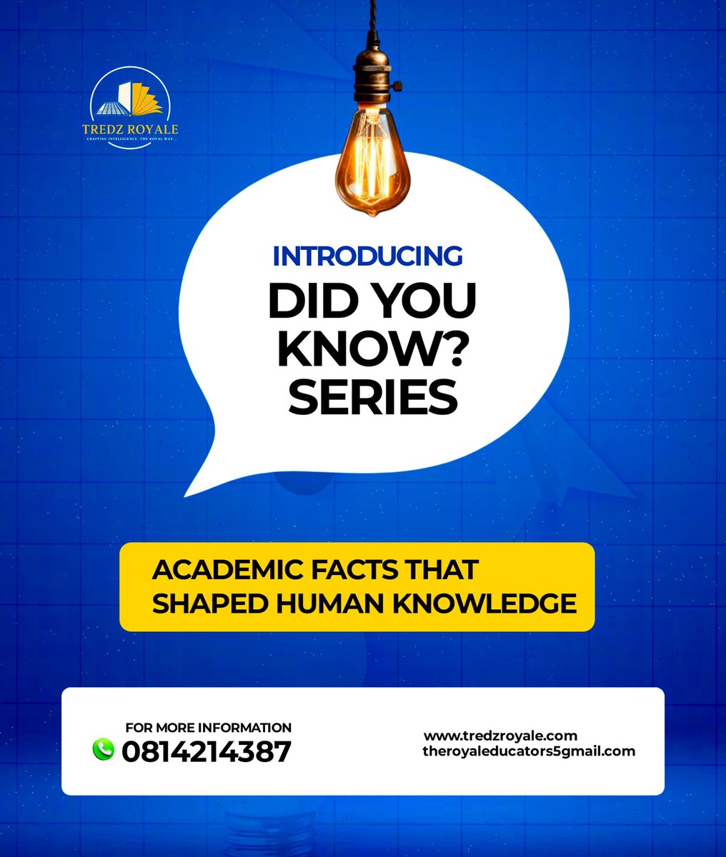 ✨ DID YOU KNOW? ✨
TREDZ ROYALE is bringing you quick, powerful facts in tech, education &amp; innovation. Stay curious, stay inspired! 

#DidYouKnow #TREDZROYALE