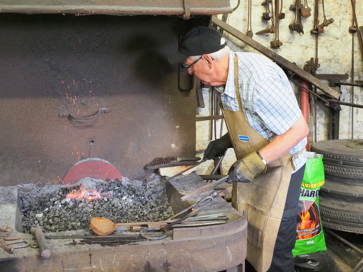BookingsManager's tweet photo. We are open every Wednesday from 10.30am, last entry 3.30pm. Non-steaming for self guided tours.    
Beam Engine, Tradesmen's Tools, Clocks &amp; much more. Volunteers including the Blacksmiths Demonstrating.   
Millie the Mill Cat Trail for younger visitors. Tea Room &amp; Gift Shop. https://t.co/y9AYXa1f70