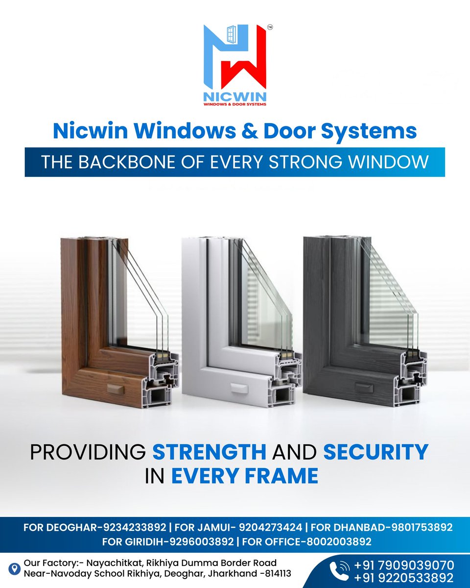 NicwinSystems's tweet image. Built to Last, Designed to Protect – Nicwin uPVC Windows &amp;amp; Doors are the Backbone of Every Strong Home. Experience Unmatched Strength, Style &amp;amp; Security in Every Frame.
🔒💪🪟
📲 WhatsApp us at: +91 7909039070 | +91 9220533892
#windowsanddoorsdesign #NicwinWindows #StrongWindows