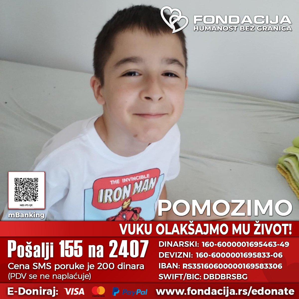 Vladano's tweet image. Vuk boluje od Dišenove mišićne distrofije koja nepovratno uništava mišiće.

Pomozimo!

Pošalji SMS!
155 na 2407

Skeniraj i doniraj:
NBS IPS QR kod

E-Doniraj - VISA, MasterCard, PayPal:
fondacija.rs/korisnik/366/p…