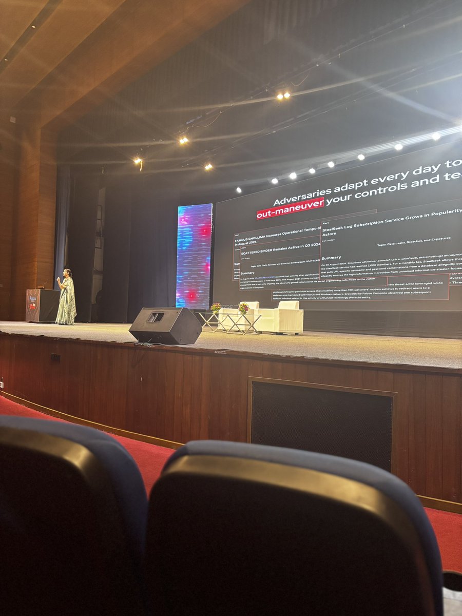 🎤 LIVE &amp; LOUD from BSides Ahmedabad 0x06 🎤
CrowdStrike’s Gunjan Chhillar is dropping wisdom bombs on the main stage! 💥
From threat intel to enterprise security, she’s proving why modern defense is all about smarter strategies &amp; stronger shields. 🛡️🚀

#BSidesAhmedabad