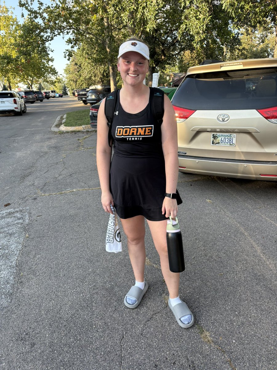 Kat’s 2nd tennis tournament of the year at Woods Tennis Center in Lincoln. Go Tigers!