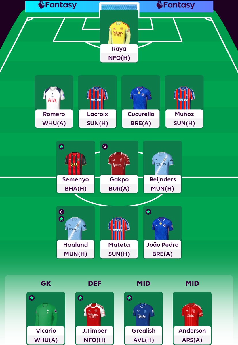 GW4 🔐 
Wildcard Active 🚨 
Haaland 🇳🇴 ©️
Hoping to catch some price rises tonight to set me up in the next few weeks 
Good Luck Everyone 👍