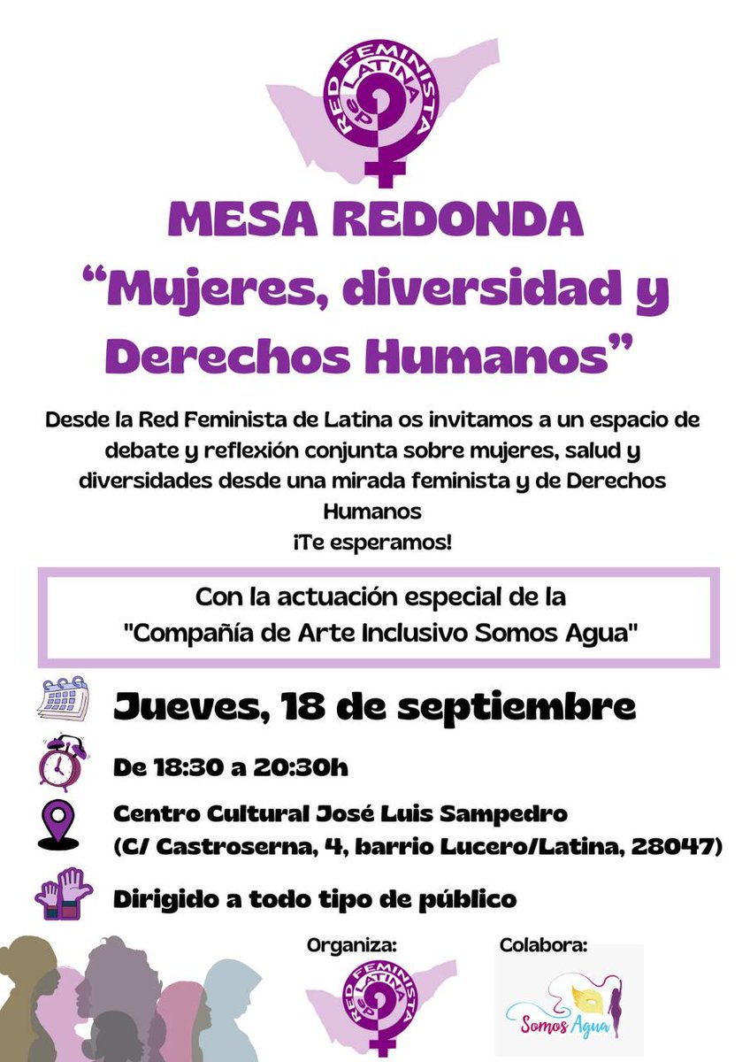 El próximo jueves participamos en este interesantísimo evento invitadas por la #RedFeministaLatina 
Cerraremos está mesa redonda con nuestro show de baile y teatro #inclusivo y #feminista 
¿Te vienes? 
#Arte #Compromiso #Mujeres #Inclusión #diversidad