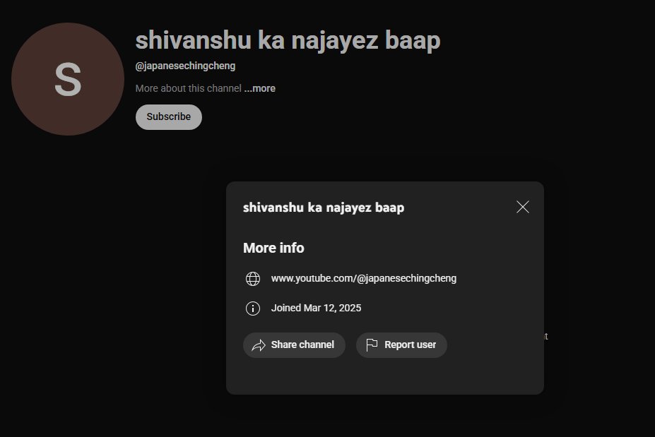 boiledeggs05's tweet photo. @YouTubeIndia @YouTubeCreators @YTCreatorsIndia @YouTube that's how creators in INDIA getting "LIFE THREATINIG " statements, get ur policies strict . 
Victim - @shivanshufps https://t.co/0a08KLnmmm https://t.co/REUMtJ8vPO