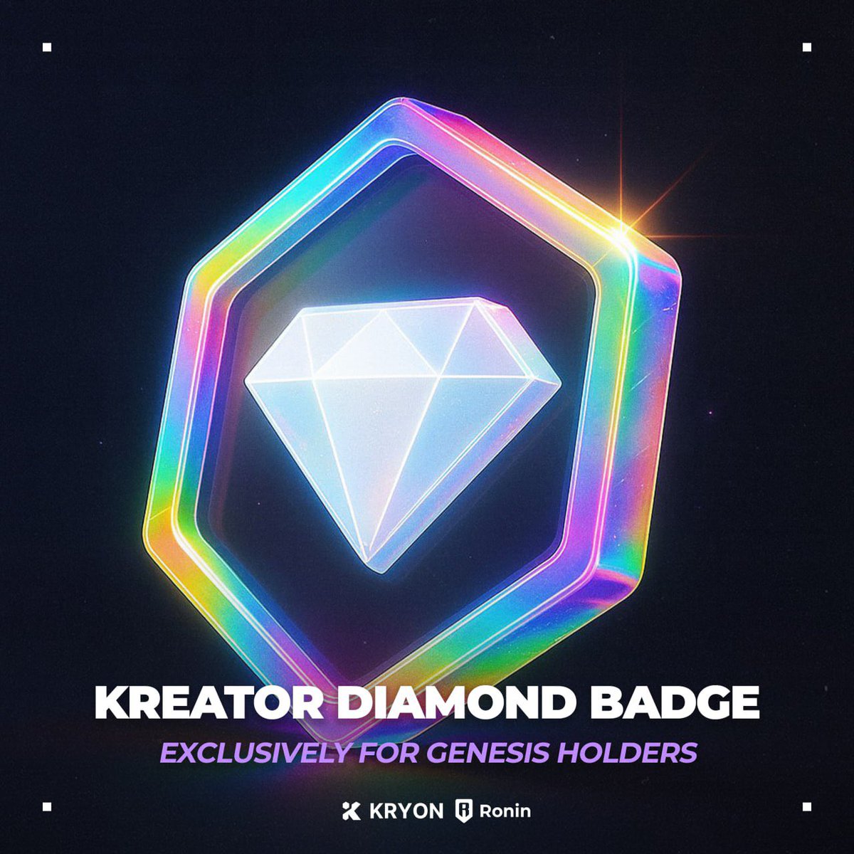 The Kreator Diamond Badge is here.

It’s not just another badge, it’s a mark of exclusivity for Genesis holders.

Remember OGs &amp; Founders mints is today Sept 13, 9PM SGT | Free 

Here’s what the badge unlocks for you:
•  Priority placement on the leaderboard
•  Higher rewards
