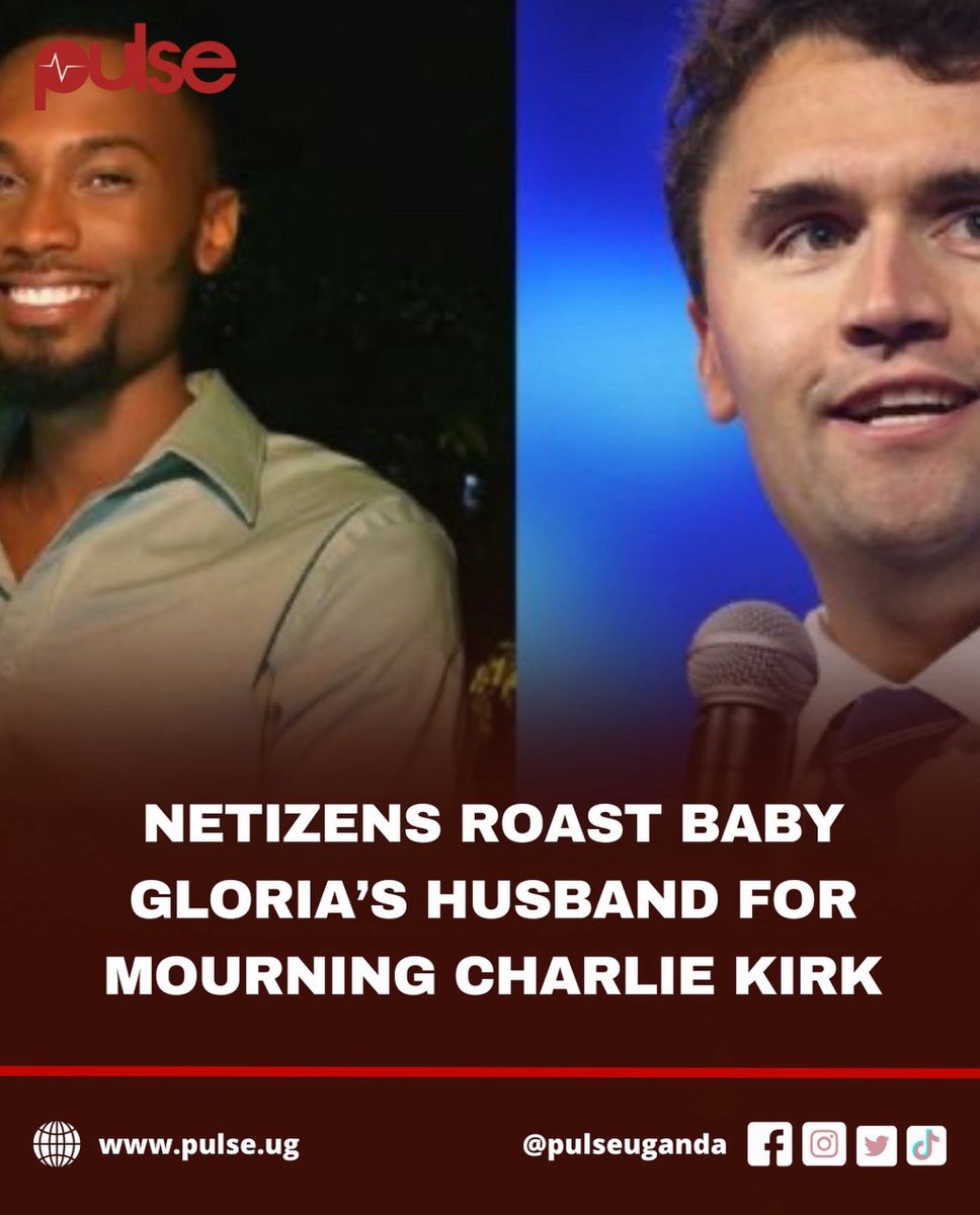 PulseUganda's tweet image. Baby Gloria&apos;s husband, Jonas Mbaleka, was roasted after posting a tribute to Charlie Kirk, the right-wing American conservative activist, author, and media personality who was recently assassinated.

#PulseUpdateMe