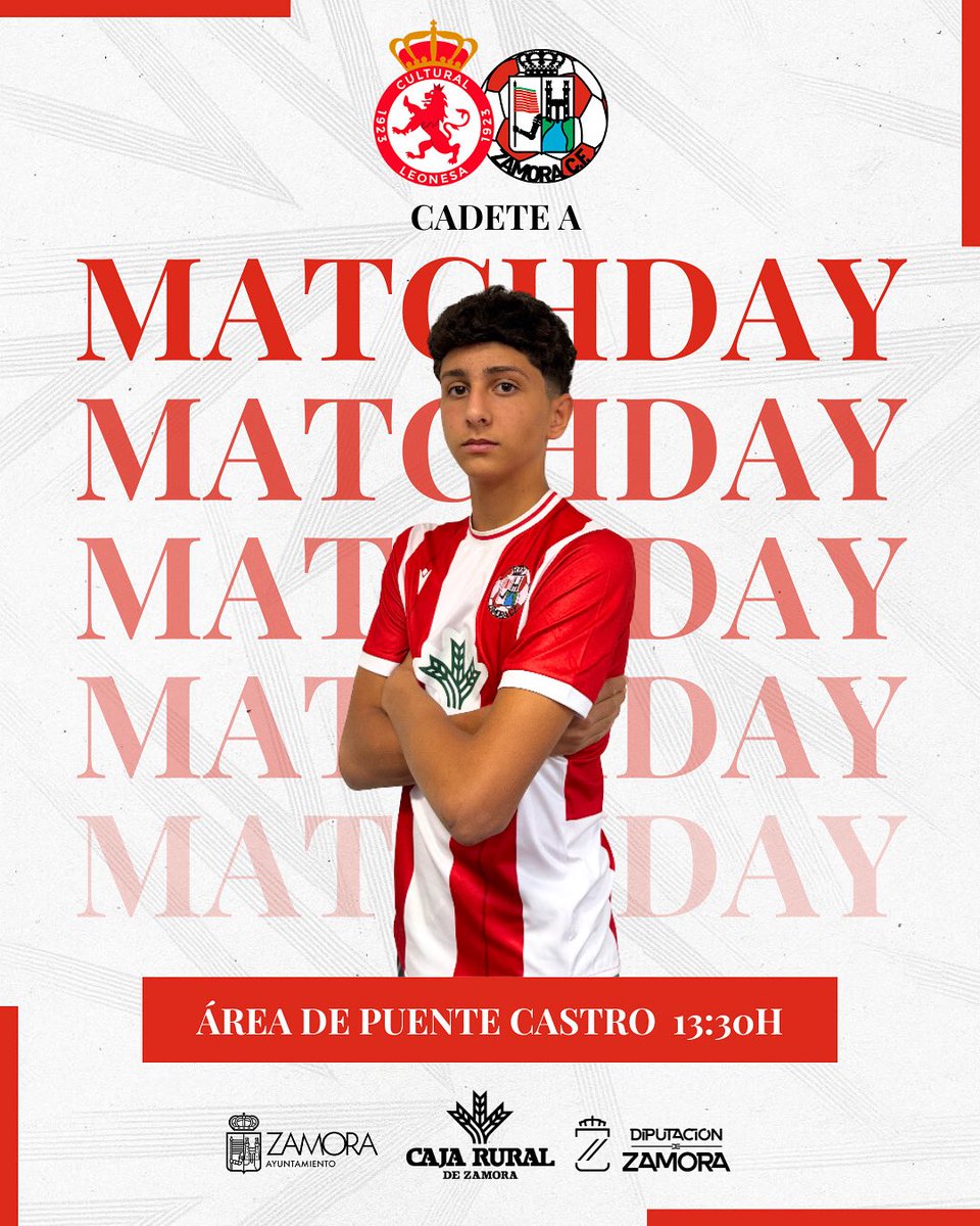 ⚽️ 𝗠𝗔𝗧𝗖𝗛𝗗𝗔𝗬 | Cadete A

📍 Área de Puente Castro
⏰ 13:30h
🆚 <a href="/CultuAcademia/">Cultu Academia</a> 

#EscuelaZCF #ElCorazóndelClub ❤️