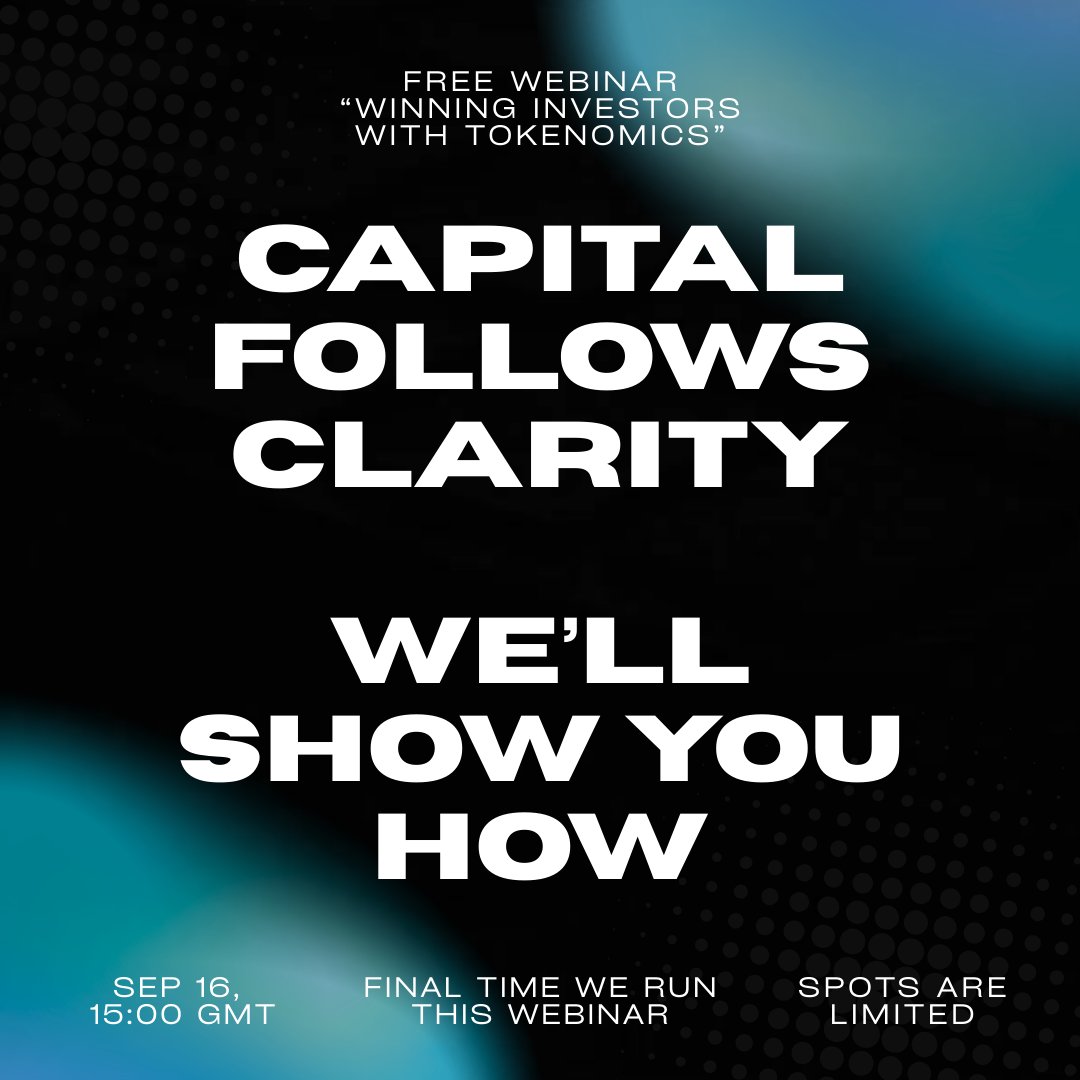 Raising capital takes two things

You need to get in front of the right investors — and show them a token model they can trust.

On Sep 16 at 15:00 GMT, our free webinar “Winning investors with tokenomics” brings you both sides of that equation. You’ll hear from:

<a href="/MikegCrypto/">Mike Graham</a> —