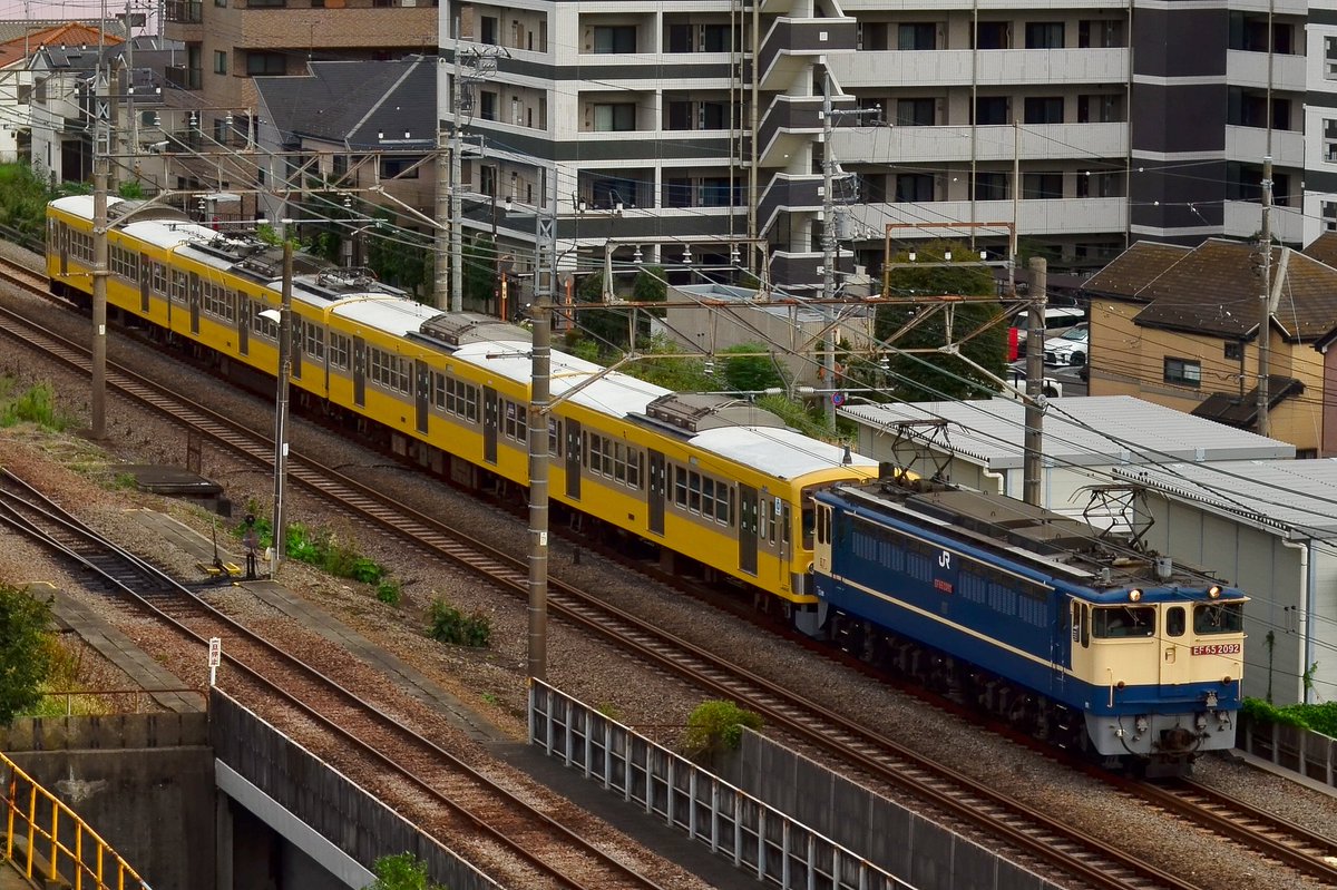 saimyon_report's tweet photo. 9/13 中央線 9267
西武多摩川線用車両甲種輸送
EF65 2092+新101系1249F https://t.co/2nudYjQW7Y