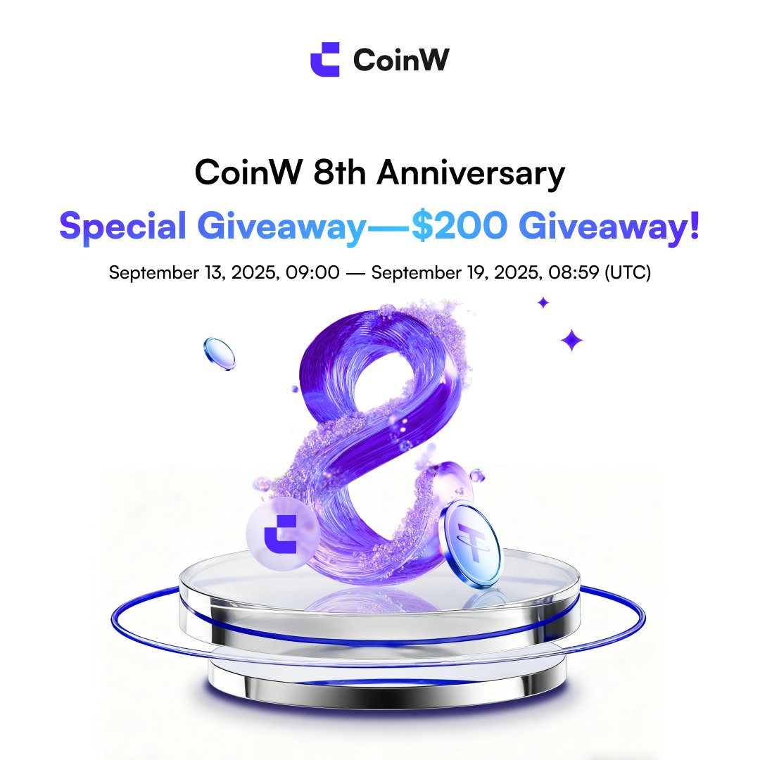 🎉 CoinW 8th Anniversary Giveaway! 🎂

1️⃣ Join CoinW TG group: bit.ly/4goU67t
2️⃣ Say hello with your UID + #CoinW8thAnniversary
3️⃣ Fill out the form: bit.ly/4pjb4YT

🏆 10 winners → 10 USDT
🍀 5 winners → 20 USDT Super Bonus

More surprises await in our
