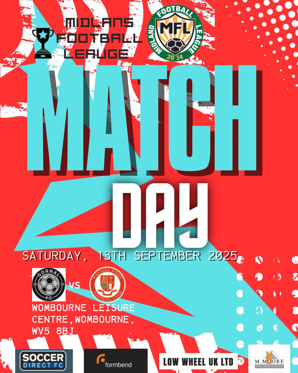 ❤️🤍 MATCH DAY 🤍❤️ 

Away days in Wombourne! 

📆 13th September 2025
🆚 <a href="/GornalFC/">Gornal FC</a> 
🏟️ Wombourne Leisure Centre, Wombourne, WV5 8BJ
🕛 15:00 
🎟️ Adults £4, U18s FREE
