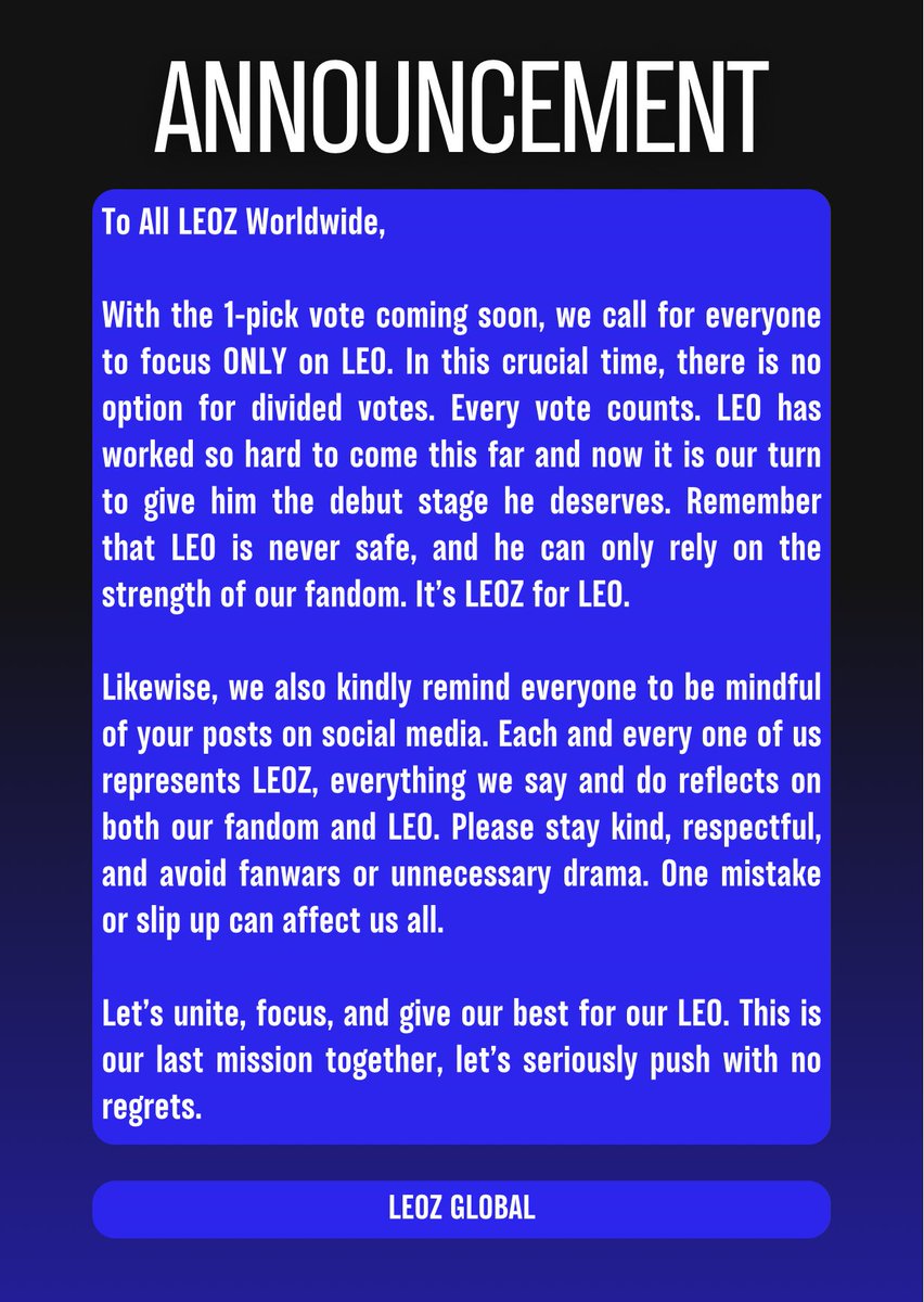 To all LEOZ worldwide