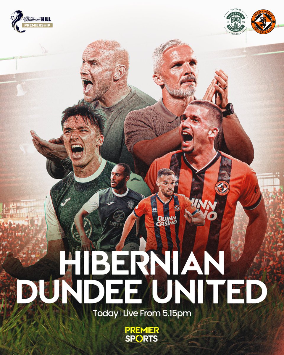 It's a clash of 3rd vs 4th in the early running at Easter Road this evening! 🏴󠁧󠁢󠁳󠁣󠁴󠁿

Tune in live from 5.15pm for Hibernian v Dundee United on Premier Sports 1 📺