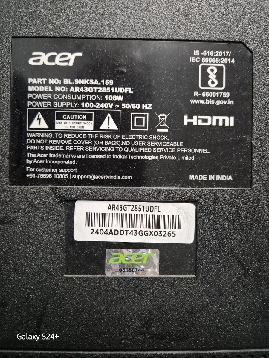 CAS_COMPUTERS's tweet photo. @Acer Sold this TV to customer 24 Aug 2024 with 2 years warranty.
Customer left this unit in non working condition, it's lying with us since last one month, but no response from the vendor sells or support end.
@jagograhakjago . https://t.co/H2GOopsjZn