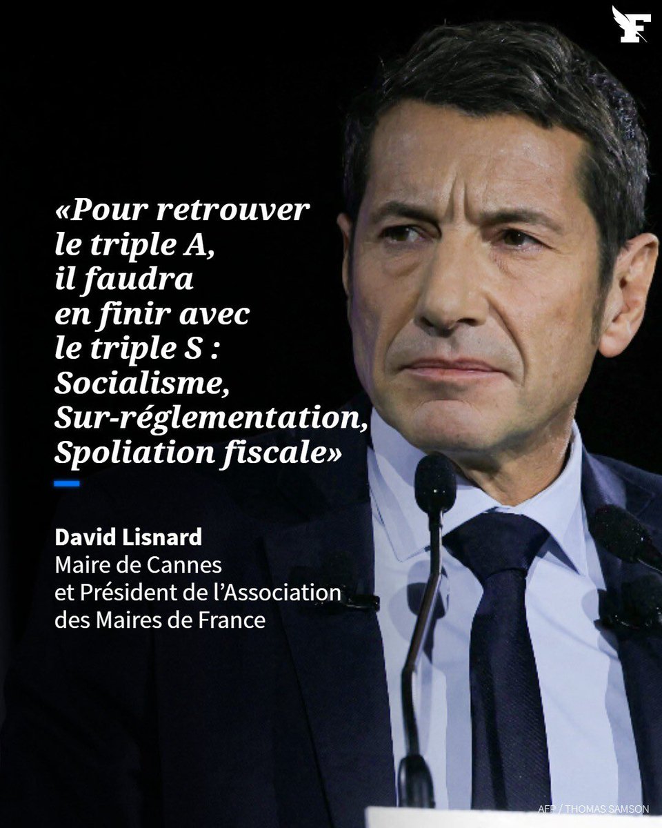 N’oublions pas qu’en 2013, nous étions AAA, triple A ! Le meilleur ! 

Et maintenant, A+ !

Entre les deux, Hollande et Macron, le « Mozart de la Finance » 👎😭

Oui, <a href="/davidlisnard/">David Lisnard</a>, le 1er problème, c’est le SSS

❌ Socialisme 
❌ Sur-réglementation
❌ Spoliation fiscale

#Afuera