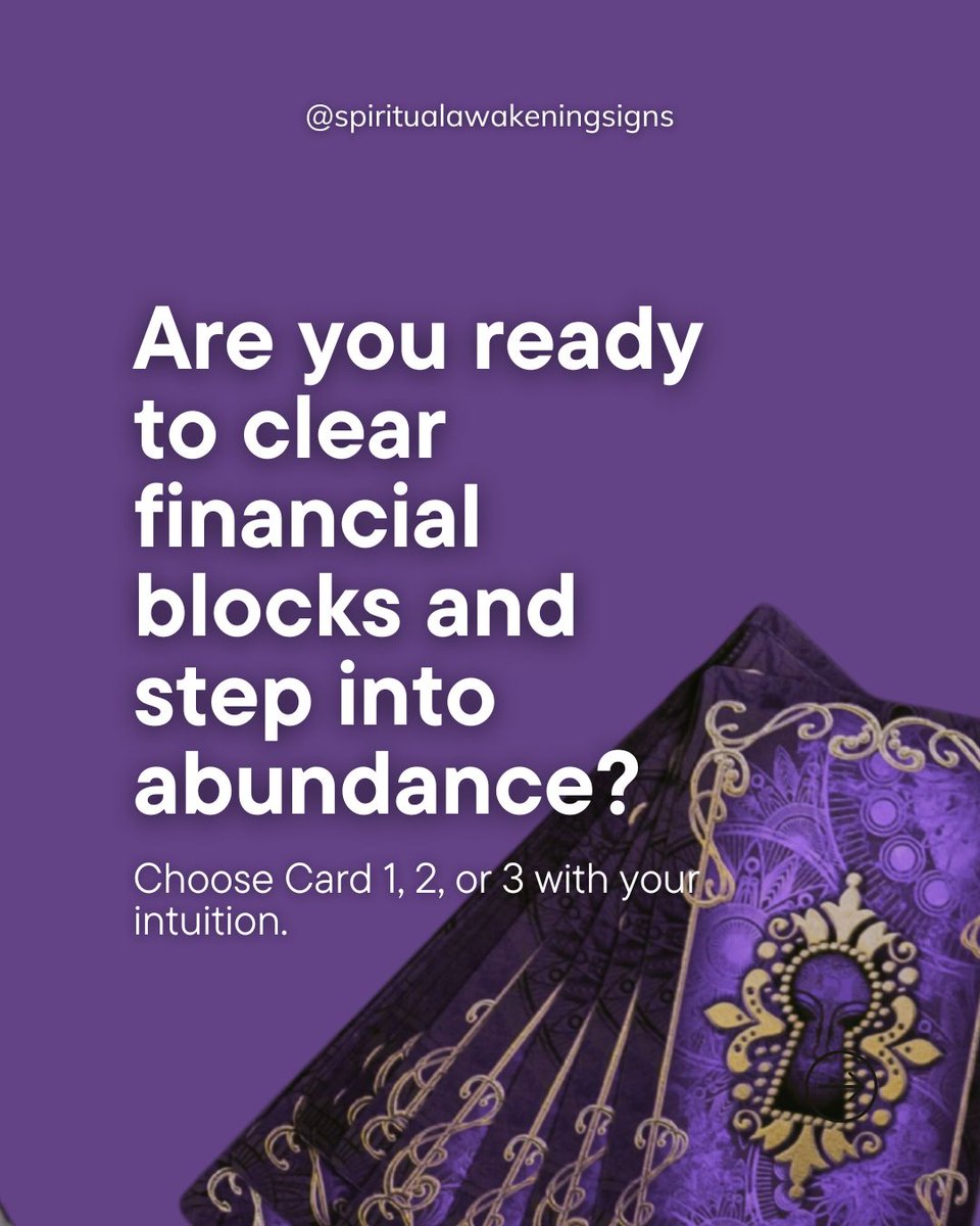 awakeningsigns's tweet image. Pick a card 1, 2, or 3 and let your intuition guide you. Each card holds a powerful message (and activation ) to support your spiritual and financial abundance.

Watch the full reading now on YouTube: youtu.be/ZcGhhdvgZrQ

#cardreading #abundancemindset #spiritualawakening
