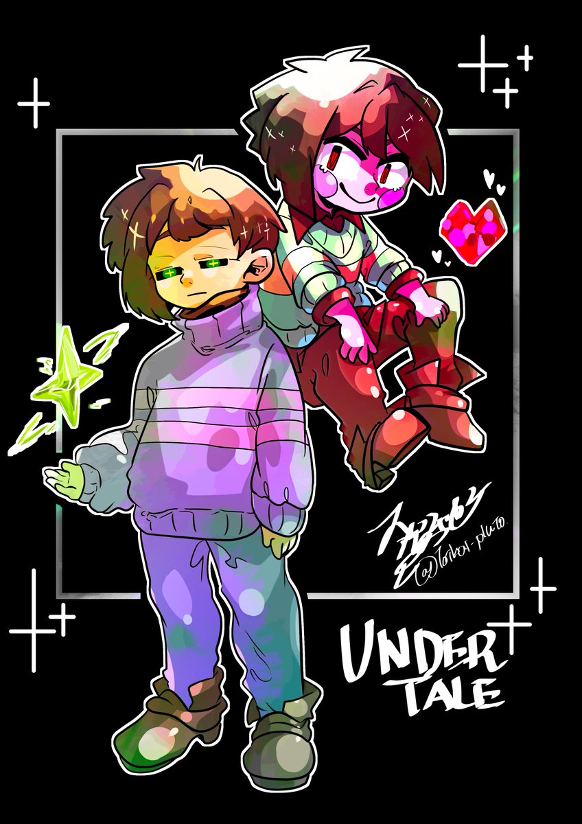 #undertale 
ずっと昔から好きなゲーム、なお今も好きである。
俺は特に「ニンゲン」たちが好きです
※自分絵注意