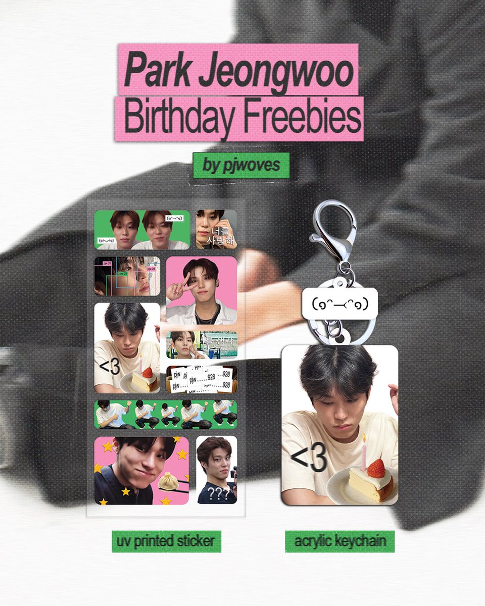 pjwoves's tweet photo. Park Jeongwoo Birthday Freebies 
by @pjwoves (๑ᴖ◡ᴖ๑)♡

How to Claim?
- RT &amp; like this post!
- uwoos &amp; teume ONLY
- claim by 🍊(25 sept) - Rp9.280 (no refund)
- 1 acc = 1 kit (1 sticker &amp; 1 keychain)
- CO link &amp; time TBA

kindly drop ur @ if u interested &amp; want to get tagged! https://t.co/P4QAWL2YMd