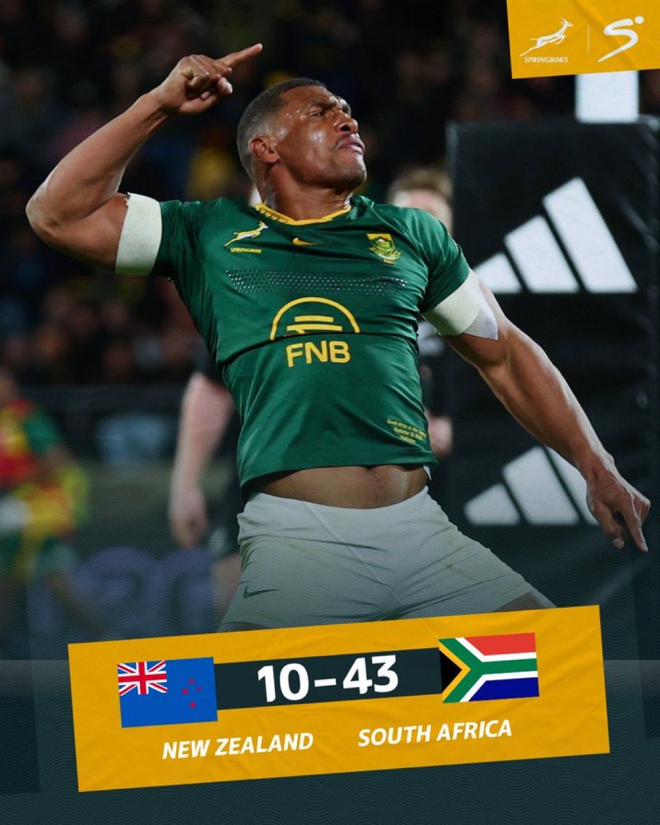 The Springboks outclassed the All Blacks, what a performance! That was an ass-kicking! 

#NZLvRSA🏉 #RugbyChampionship🏆