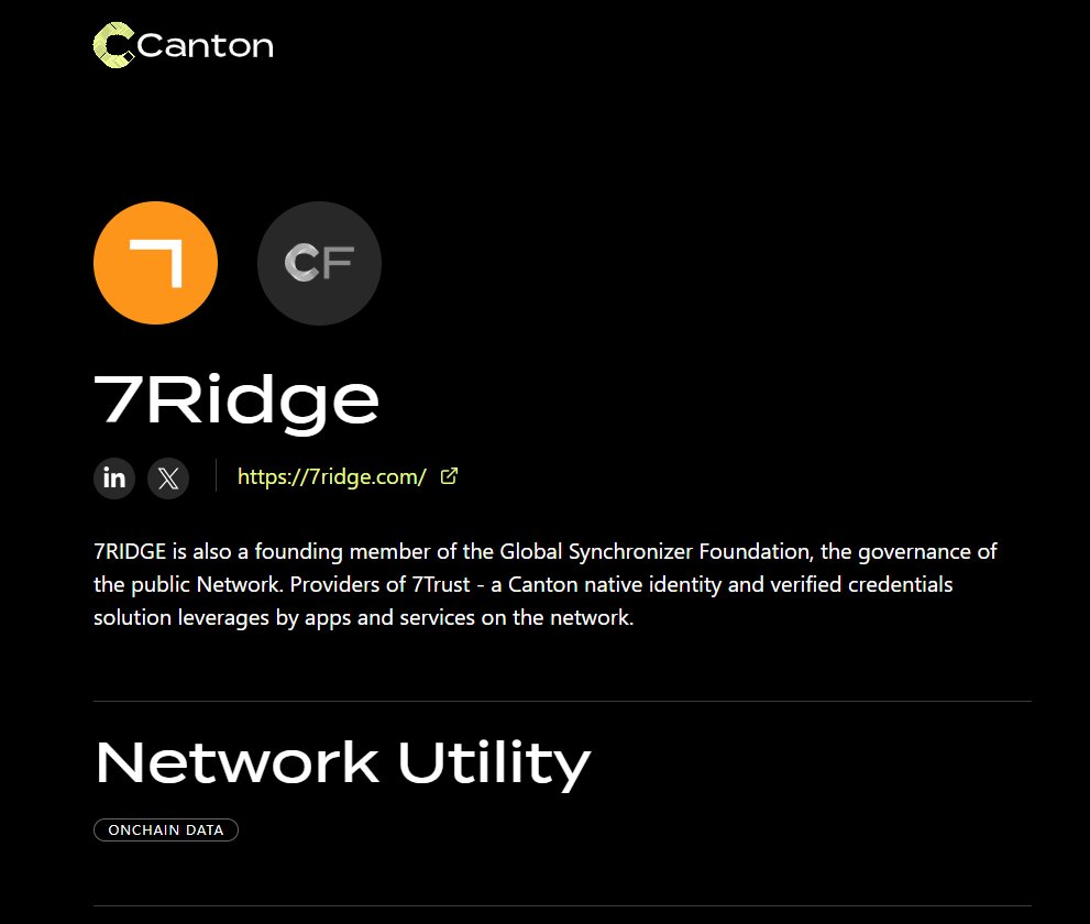 danhtt6's tweet photo. 7RIDGE is also a founding member of the Global Synchronizer Foundation, the governance of the public Network. Providers of 7Trust - a Canton native identity and verified credentials solution leverages by apps and services on the network. #CantonThreads https://t.co/ojklnjHRKS